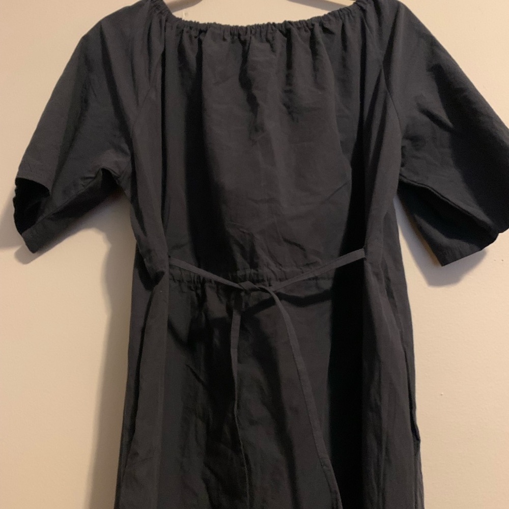OAK + FORT navy cotton shift dress, S, NWT